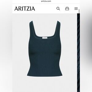 Aritzia babaton sculpt knit square neck tank RED Medium